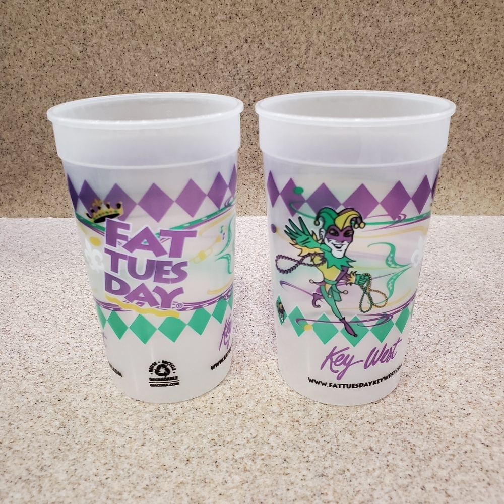 Fat Tuesday Key West Mardigras Plastic Reusable Cups